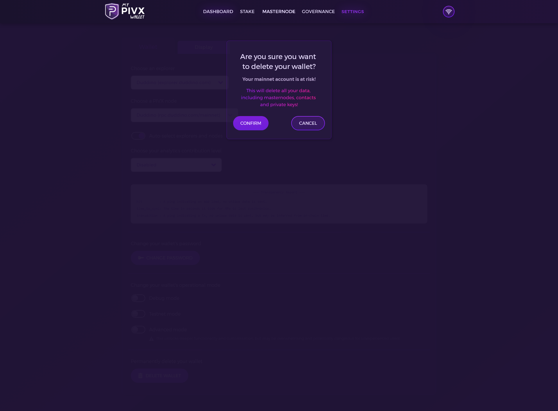 MPW Settings Main Screen 2 Delete Wallet Popup.png