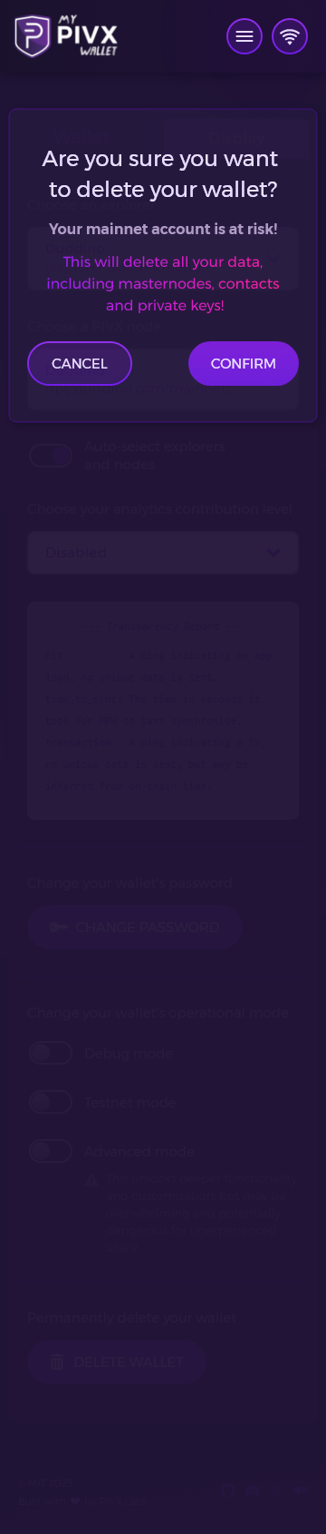 MPW Settings Main Screen 2 Delete Wallet Popup.png