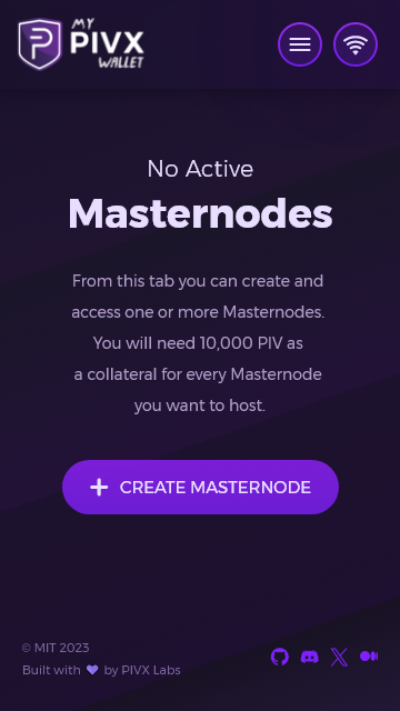 MPW Masternode Main Screen No Active MN.png