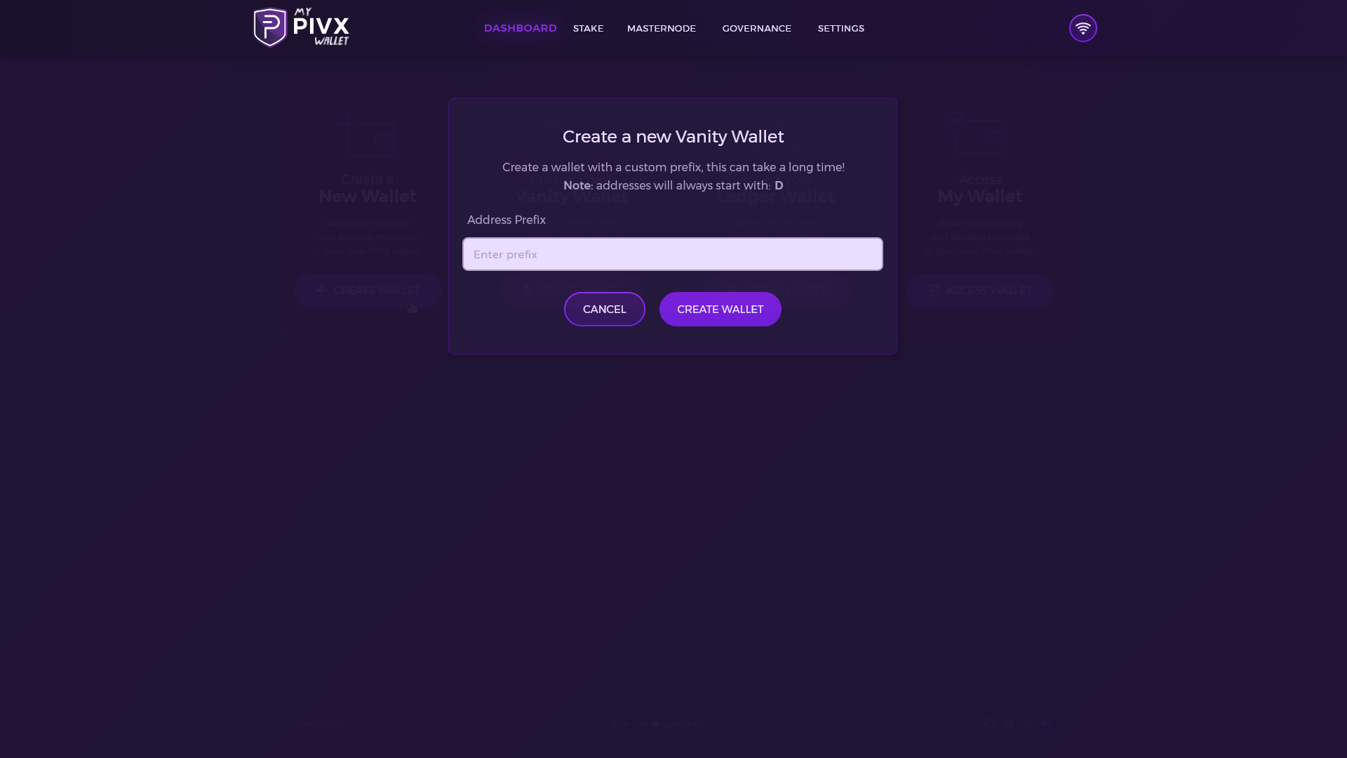 MPW Main Screen Create New Vanity Wallet.png