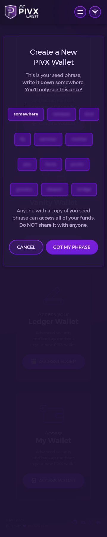 MPW Main Screen Create New Wallet.png
