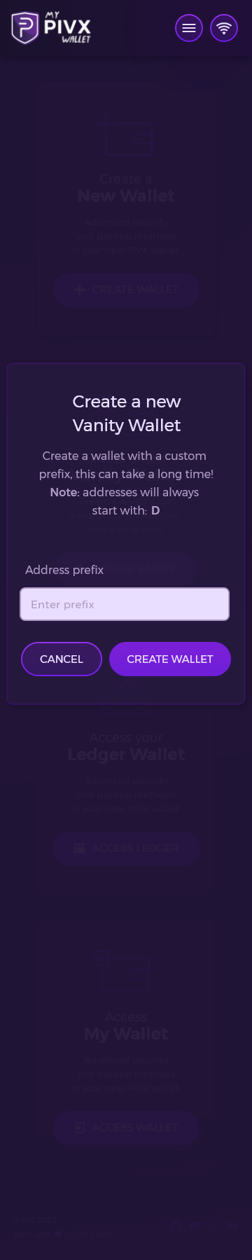 MPW Main Screen Create New Vanity Wallet.png